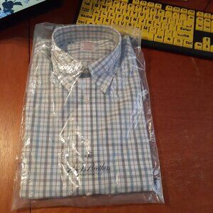 NEW ! Brooks Brother Supima Cotton Non-Iron Original Polo Button Down Light Sz M
